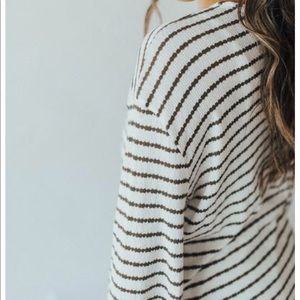 Carly Jean Ivory & Olive Stripe Annie Kimono